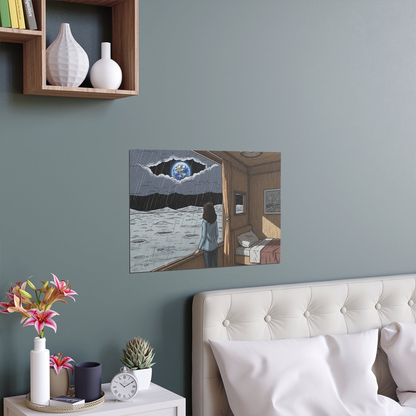Rain on Moon - Silk Poster